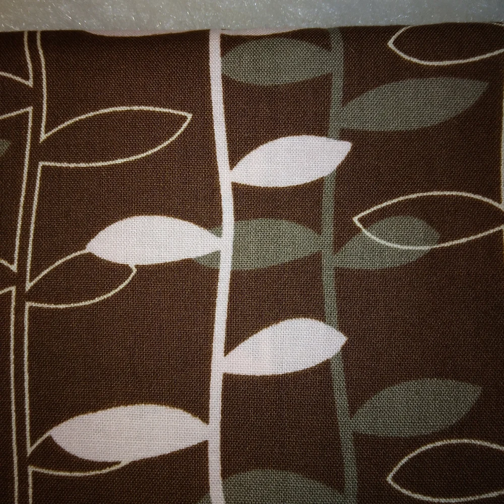 FABRIC 100% cotton Vertical vines on Brown, 1 yard plus 10 inches